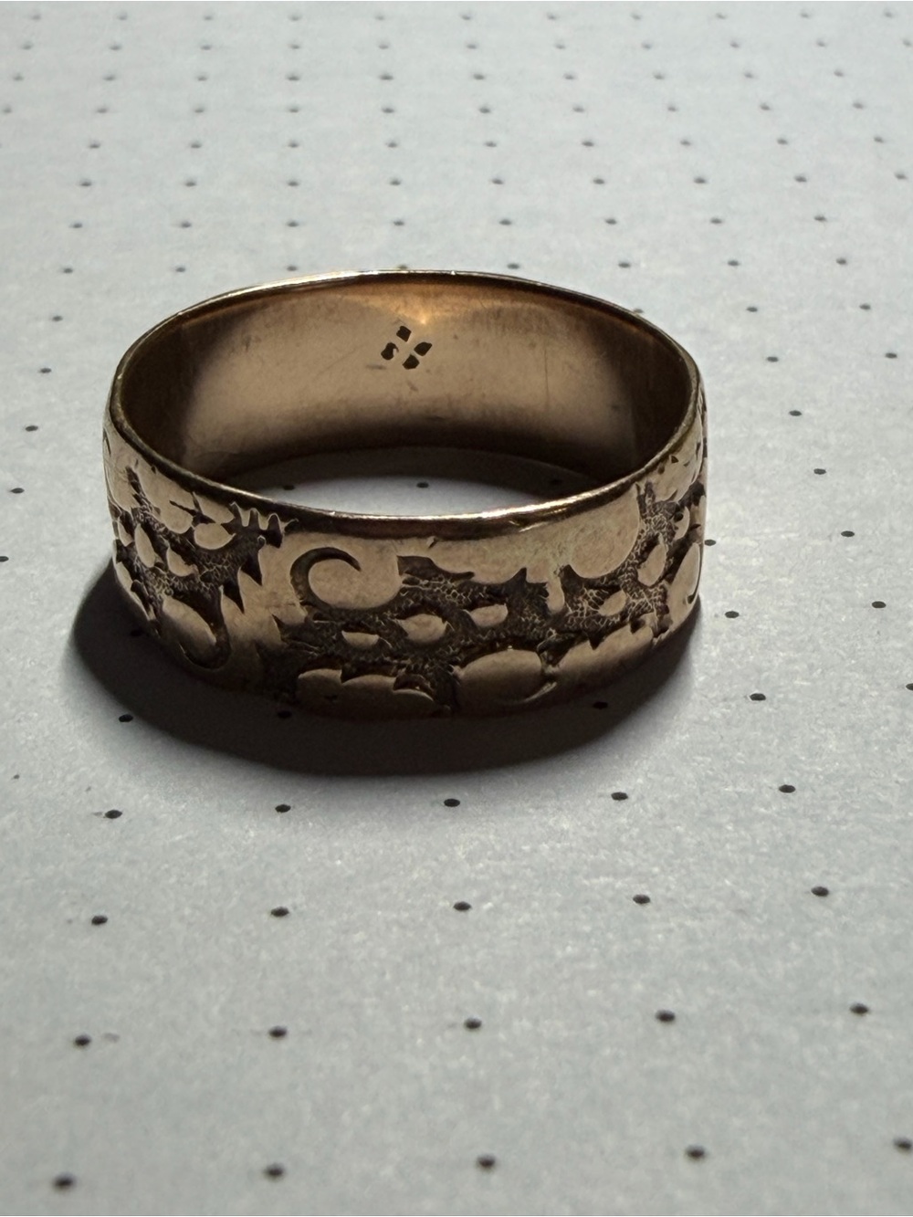10k Antique Rose Gold Cigar Band/Ring